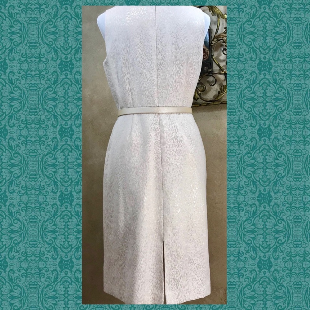 TAHARI Lined Midi Sleeveless Dress w/ Belt EUC sz6 - Picture 2 of 7